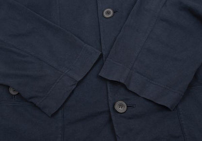 ISSEY MIYAKE MEN Cotton Jersey Mao Collar Jacket Navy Size M