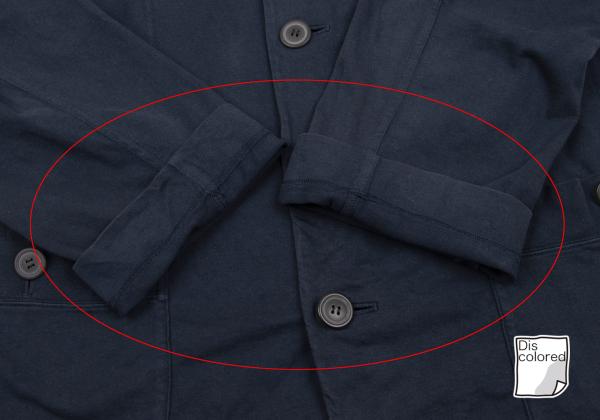 ISSEY MIYAKE MEN Cotton Jersey Mao Collar Jacket Navy Size M