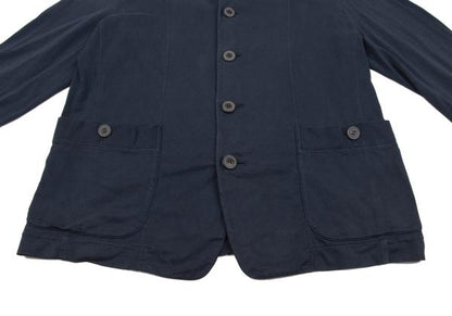 ISSEY MIYAKE MEN Cotton Jersey Mao Collar Jacket Navy Size M