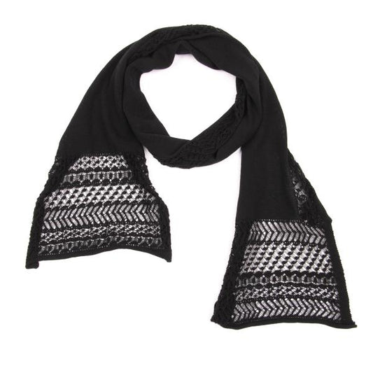 Jean Paul GAULTIER FEMME Openwork Lace Scarf Black Size 40