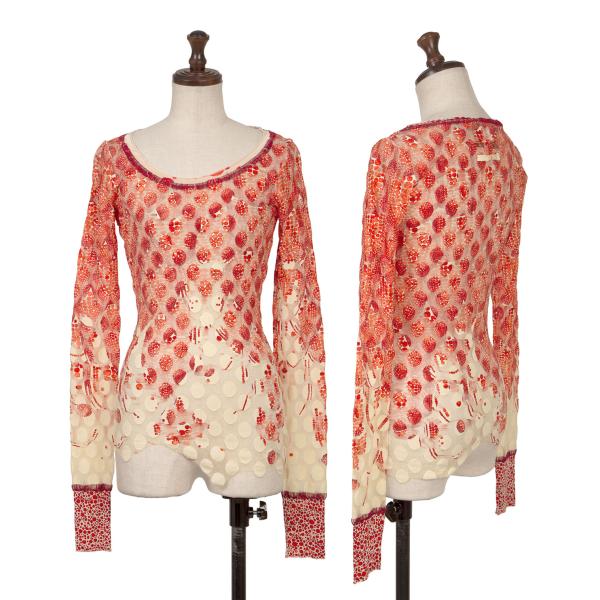 Jean Paul GAULTIER MAILLE FEMME Dot Print L/S Tee Size S