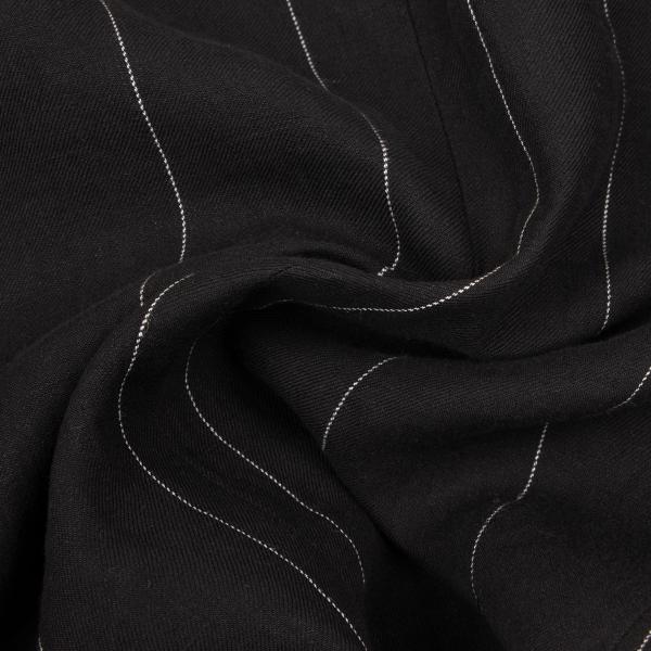 GIORGIO ARMANI Linen Stripe Collarless Jacket Gray Size 44