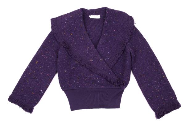 VALENTINO Fringe Trim Colorful Jacket Purple Size 38