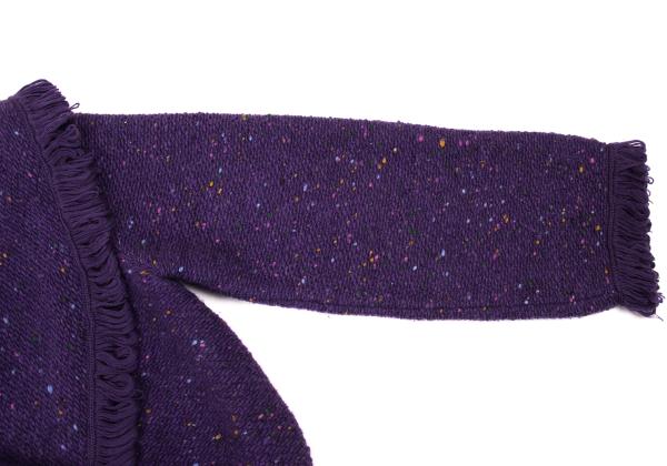 VALENTINO Fringe Trim Colorful Jacket Purple Size 38