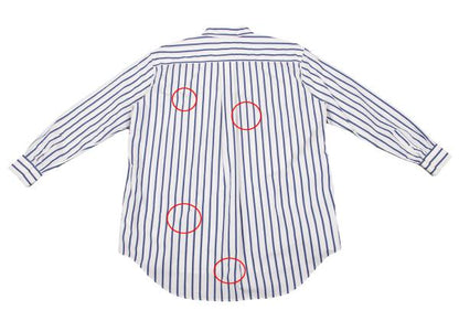 JIL SANDER Cotton Stripe Oversized Shirt White Size 36