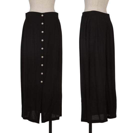 JIL SANDER Button Front Wool Maxi Skirt Black Size 38