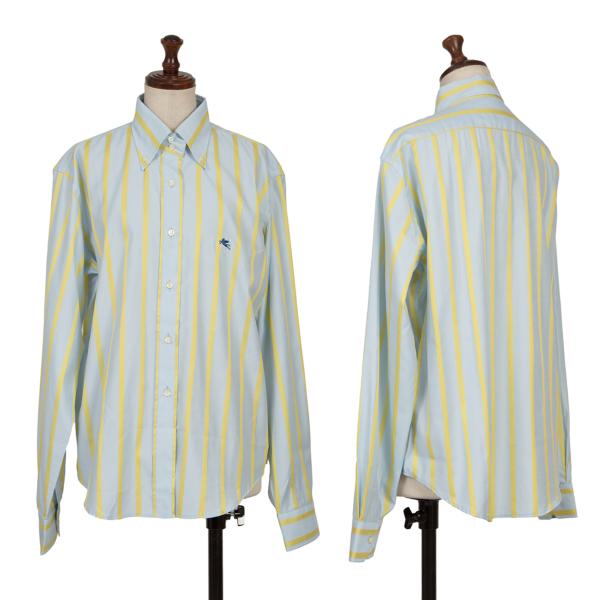ETRO Point Embroidery Stripe Woven Jacket Blue Size 48