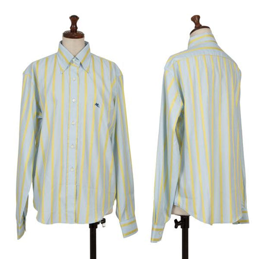 ETRO Point Embroidery Stripe Woven Jacket Blue Size 48