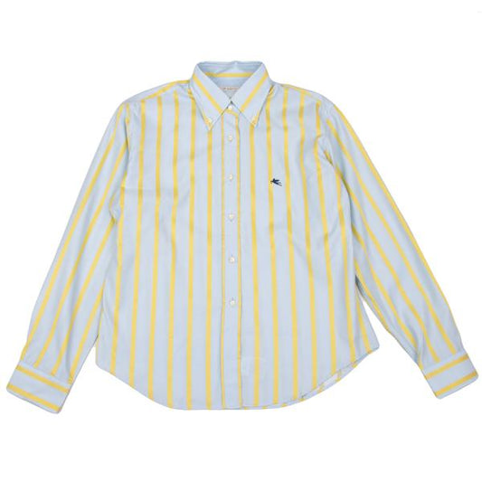 ETRO Point Embroidery Stripe Woven Jacket Blue Size 48