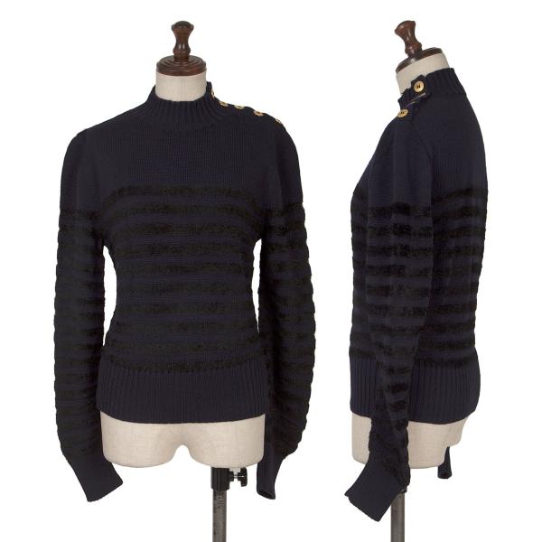 Yves Saint Laurent Rive Gauche Metal Sweater Blue Size 40