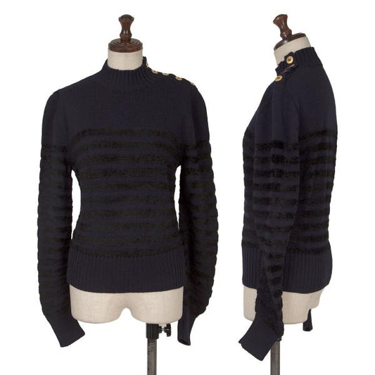 Yves Saint Laurent Rive Gauche Metal Sweater Blue Size 40