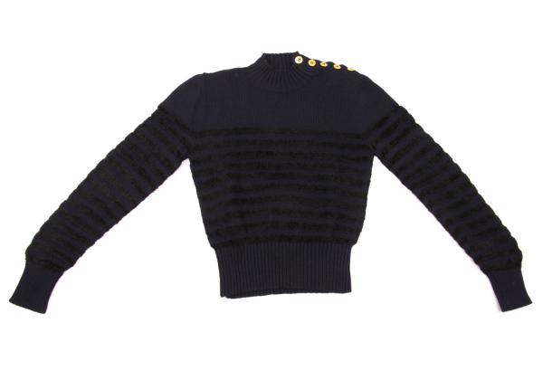 Yves Saint Laurent Rive Gauche Metal Sweater Blue Size 40