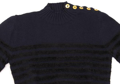 Yves Saint Laurent Rive Gauche Metal Sweater Blue Size 40