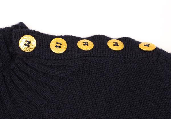 Yves Saint Laurent Rive Gauche Metal Sweater Blue Size 40