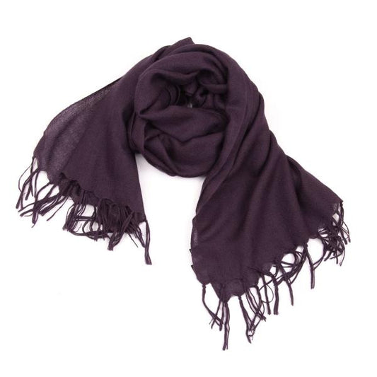 CHANEL Cashmere Silk Blend Scarf Purple