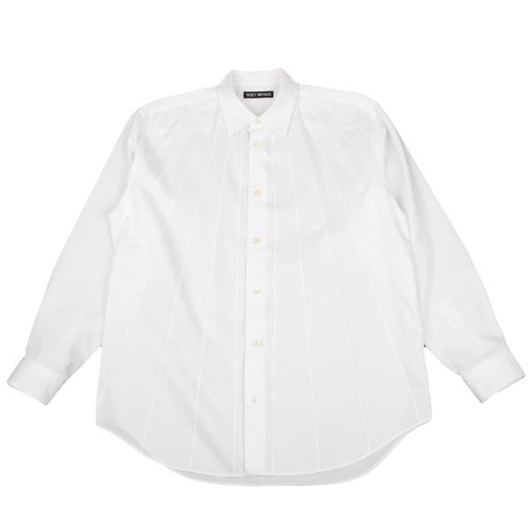 ISSEY MIYAKE MEN Front Panel Design Long Sleeve Shirt White Size 2