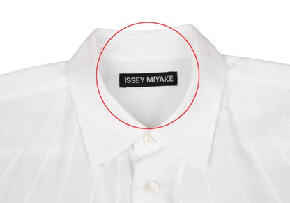 ISSEY MIYAKE MEN Front Panel Design Long Sleeve Shirt White Size 2