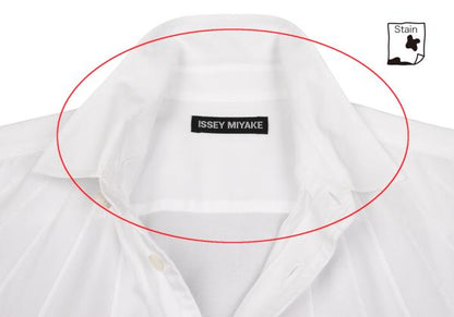 ISSEY MIYAKE MEN Front Panel Design Long Sleeve Shirt White Size 2