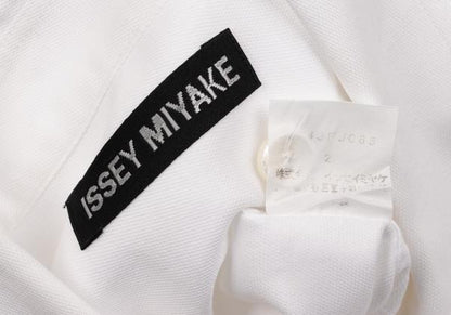 ISSEY MIYAKE MEN Front Panel Design Long Sleeve Shirt White Size 2