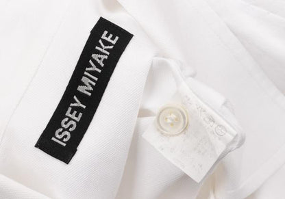 ISSEY MIYAKE MEN Front Panel Design Long Sleeve Shirt White Size 2
