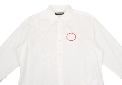ISSEY MIYAKE MEN Front Flower Patch Long Sleeve Shirt White Size 2
