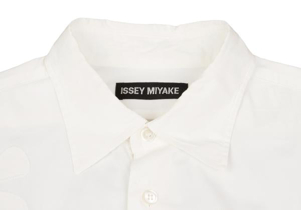ISSEY MIYAKE MEN Front Flower Patch Long Sleeve Shirt White Size 2