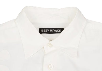 ISSEY MIYAKE MEN Front Flower Patch Long Sleeve Shirt White Size 2