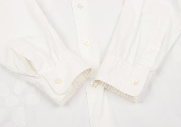 ISSEY MIYAKE MEN Front Flower Patch Long Sleeve Shirt White Size 2