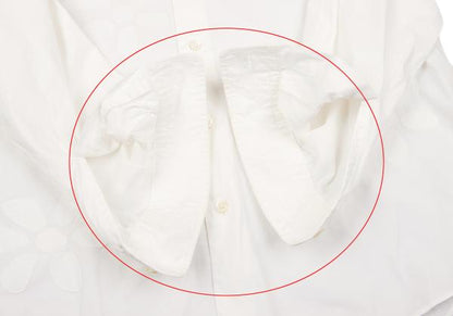 ISSEY MIYAKE MEN Front Flower Patch Long Sleeve Shirt White Size 2