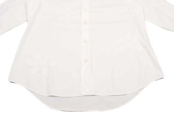 ISSEY MIYAKE MEN Front Flower Patch Long Sleeve Shirt White Size 2