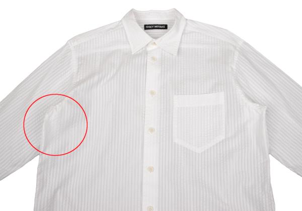 ISSEY MIYAKE MEN 3D Stripe Long Sleeve Shirt White Size 2