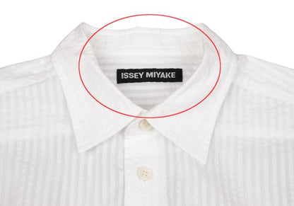 ISSEY MIYAKE MEN 3D Stripe Long Sleeve Shirt White Size 2