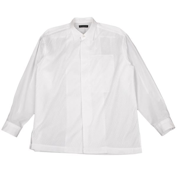 ISSEY MIYAKE MEN Front Bias Pleat Long Sleeve Shirt White Size 2