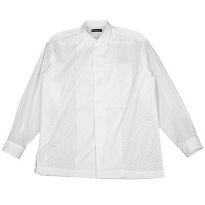 ISSEY MIYAKE MEN Front Bias Pleat Long Sleeve Shirt White Size 2