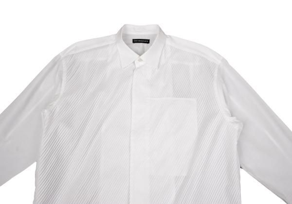 ISSEY MIYAKE MEN Front Bias Pleat Long Sleeve Shirt White Size 2