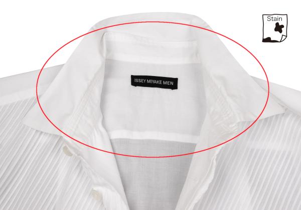 ISSEY MIYAKE MEN Front Bias Pleat Long Sleeve Shirt White Size 2