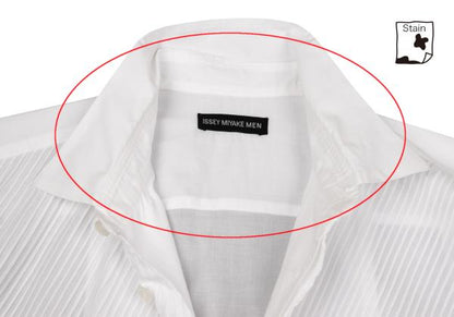 ISSEY MIYAKE MEN Front Bias Pleat Long Sleeve Shirt White Size 2