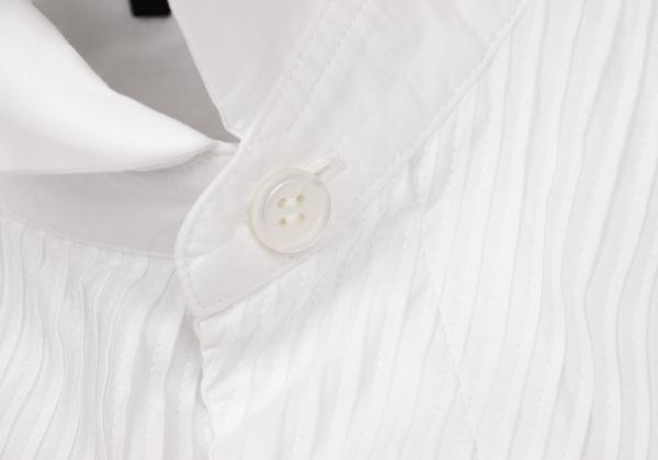ISSEY MIYAKE MEN Front Bias Pleat Long Sleeve Shirt White Size 2