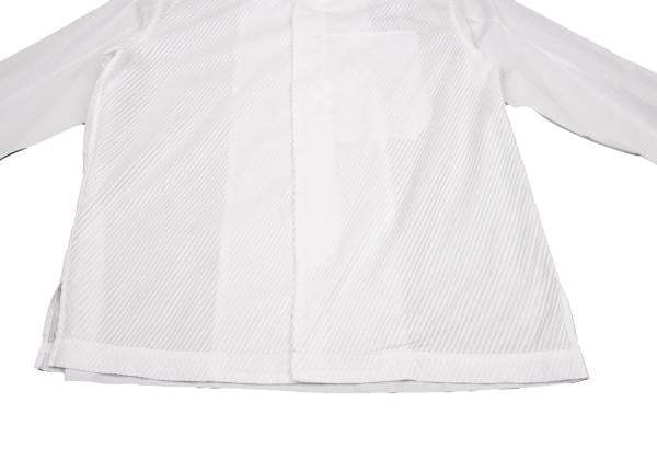 ISSEY MIYAKE MEN Front Bias Pleat Long Sleeve Shirt White Size 2