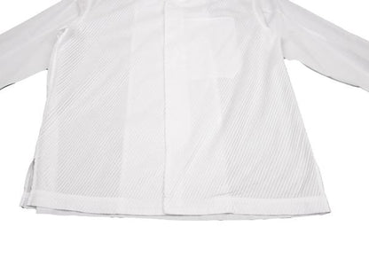 ISSEY MIYAKE MEN Front Bias Pleat Long Sleeve Shirt White Size 2