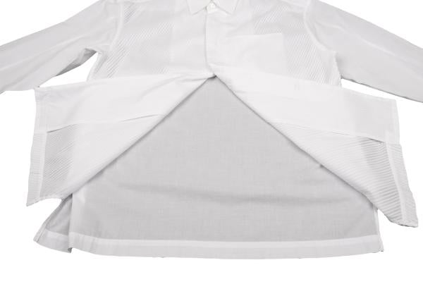 ISSEY MIYAKE MEN Front Bias Pleat Long Sleeve Shirt White Size 2