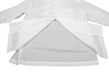 ISSEY MIYAKE MEN Front Bias Pleat Long Sleeve Shirt White Size 2