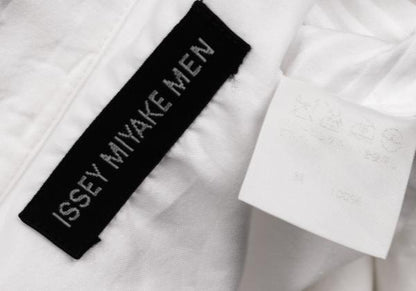 ISSEY MIYAKE MEN Front Bias Pleat Long Sleeve Shirt White Size 2