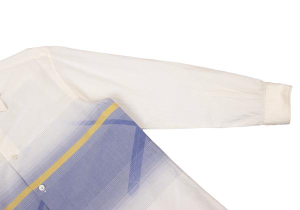 ISSEY MIYAKE MEN A-POC INSIDE Shirt Cream/Blue Size 2