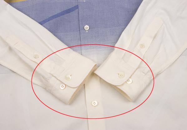 ISSEY MIYAKE MEN A-POC INSIDE Shirt Cream/Blue Size 2