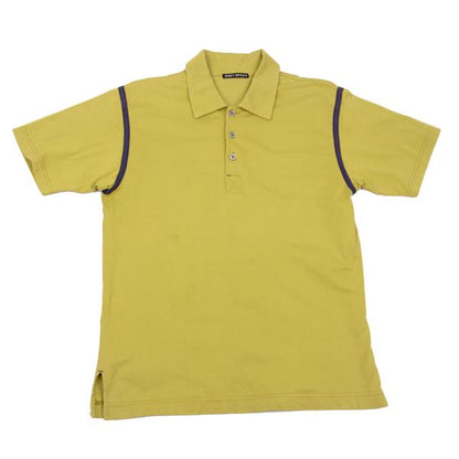 ISSEY MIYAKE MEN Piping Design Polo Yellow Green Size 2