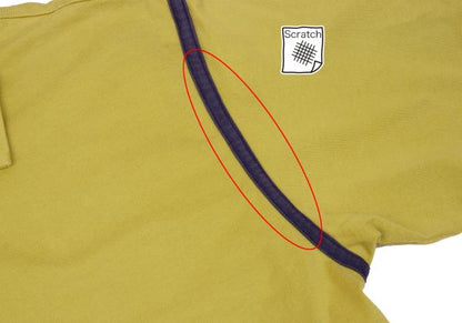 ISSEY MIYAKE MEN Piping Design Polo Yellow Green Size 2