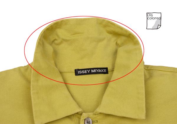 ISSEY MIYAKE MEN Piping Design Polo Yellow Green Size 2