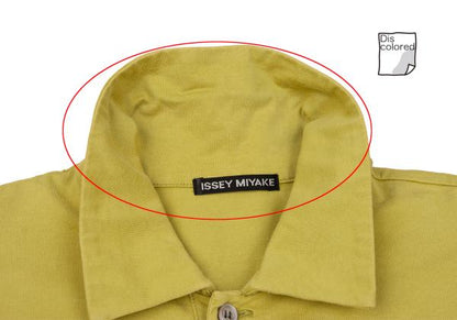 ISSEY MIYAKE MEN Piping Design Polo Yellow Green Size 2