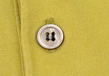 ISSEY MIYAKE MEN Piping Design Polo Yellow Green Size 2